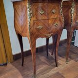 Pair of marquetry bedside tables