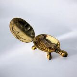 Regency turtle jewellery box in brass, Italy, 1970s