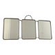 Antique Art Deco triptych barber mirror from the 1920s/30s – leather covering o