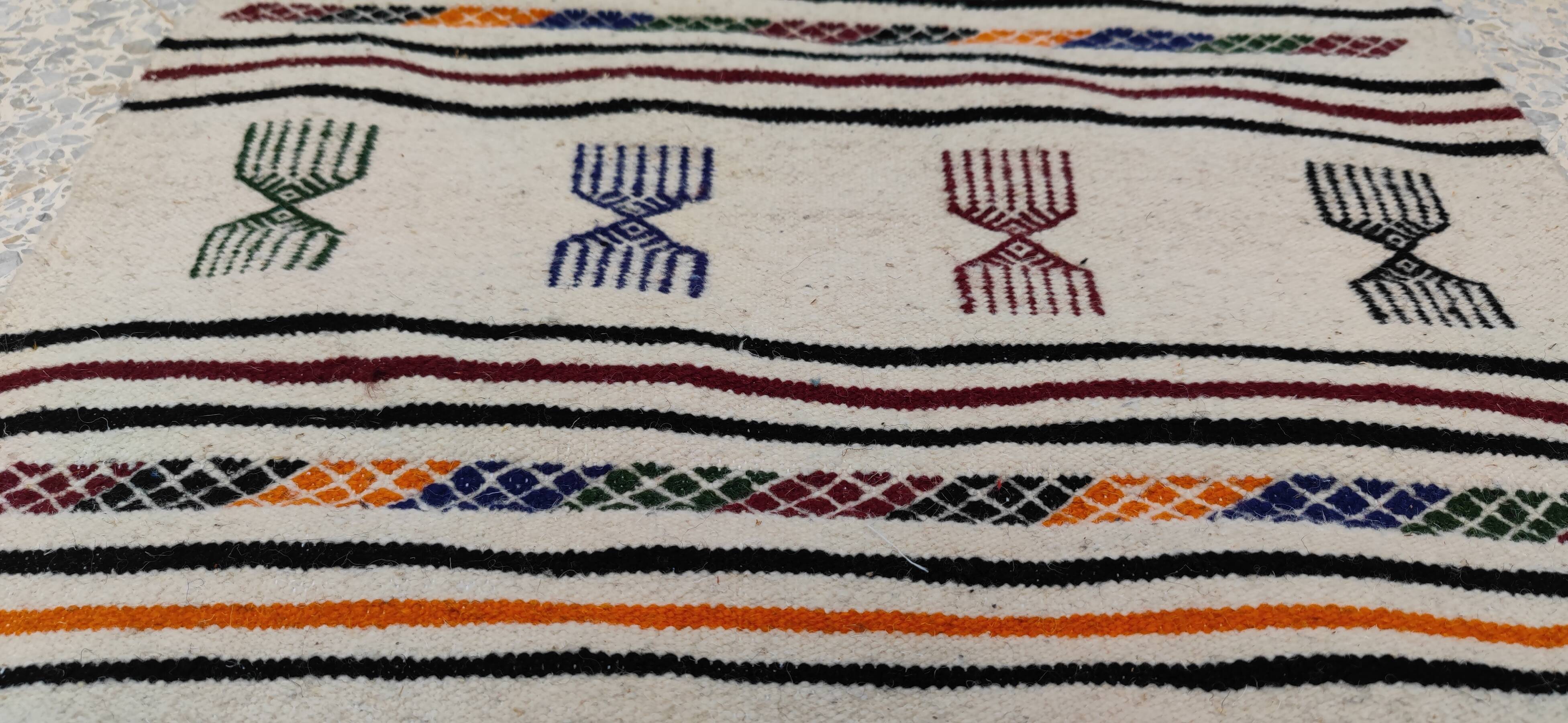 Handmade rug with Berber patterns