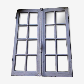 Oak window H96,9xL81cm old small tiles