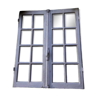 Oak window H96,9xL81cm old small tiles