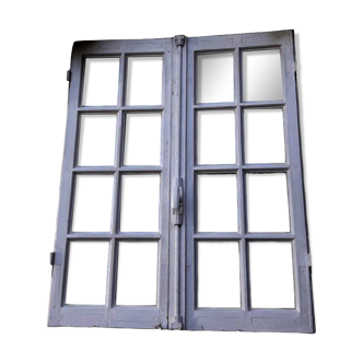 Fenêtre chêne H96,9xL81cm ancienne petits carreaux