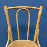 Set of 4 wooden bistro chairs with graceful seats