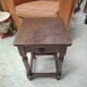 Small stool, side table or bedside table in solid wood with turned legs.