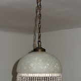 Vintage suspension in half shell speckled with pearls