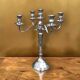 Vintage five-branch chandelier in chrome metal.