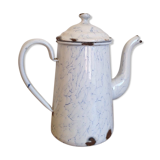 Enamelled tin teapot