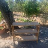 Rattan shelf with crossbars 60's
