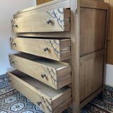 Carved solid oak chest of drawers