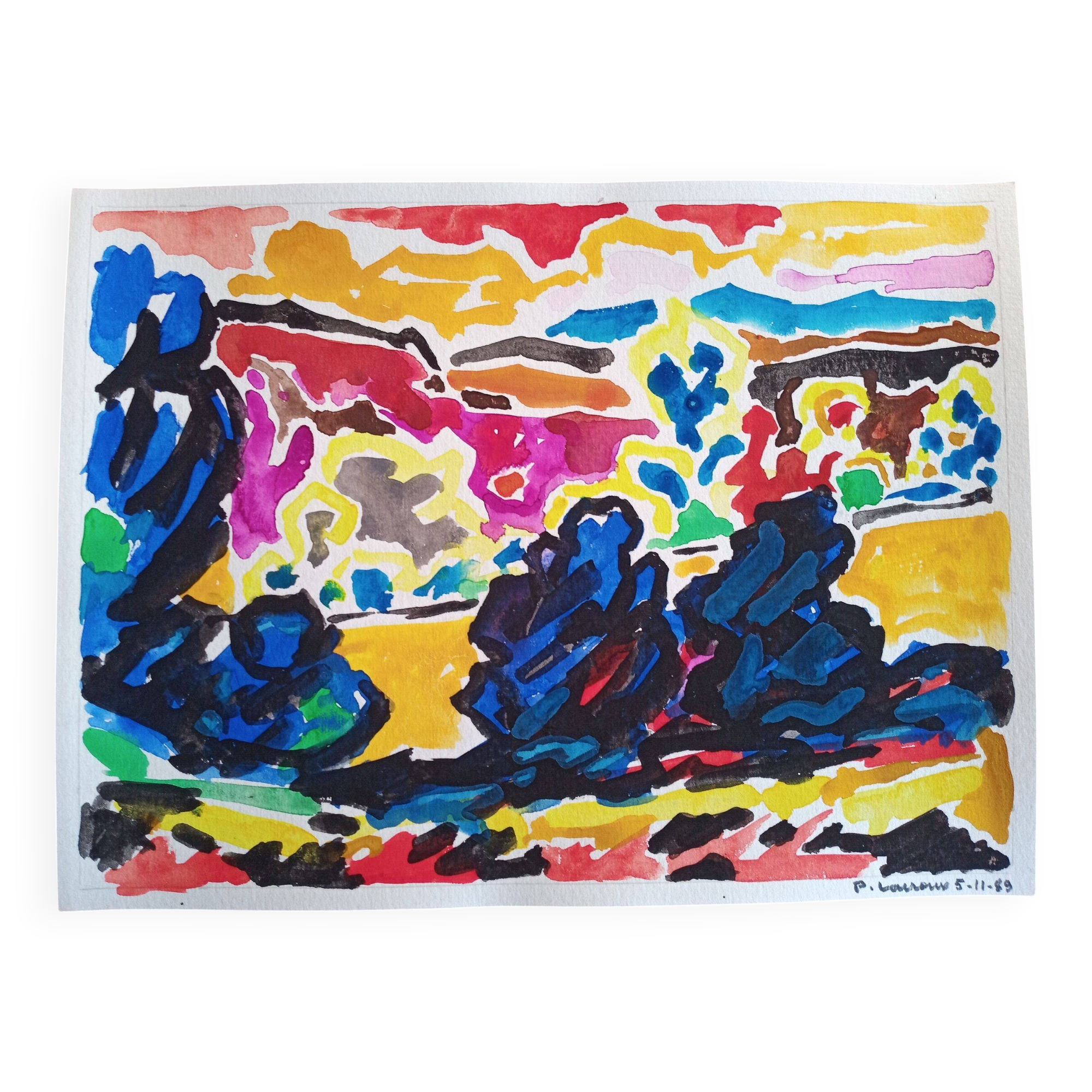 Pierre Lacroux (1909-1993) Gouache on paper 24 x 32 cm - from 1989 - (313)