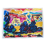 Pierre Lacroux (1909-1993) Gouache on paper 24 x 32 cm - from 1989 - (313)