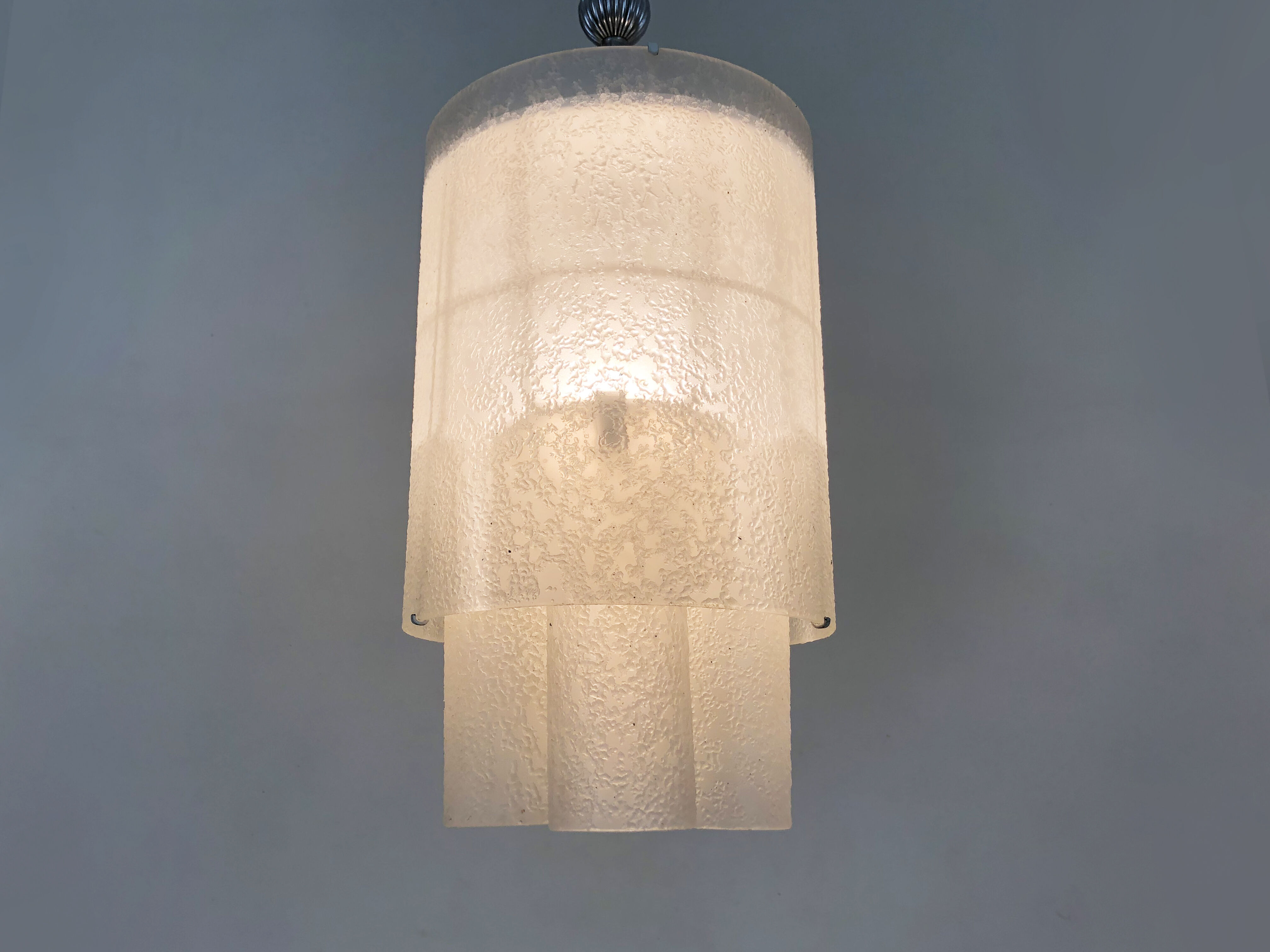 Murano glass tube chandelier by Doria Leuchten. Year 60