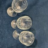 Lot de 3 verres style Louis