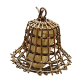 Vintage suspension in rattan bell shape