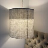 Old linen lampshade with monogram and fern by Henri Matisse