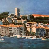 ERCAN Le Suquet Cannes on canvas frame