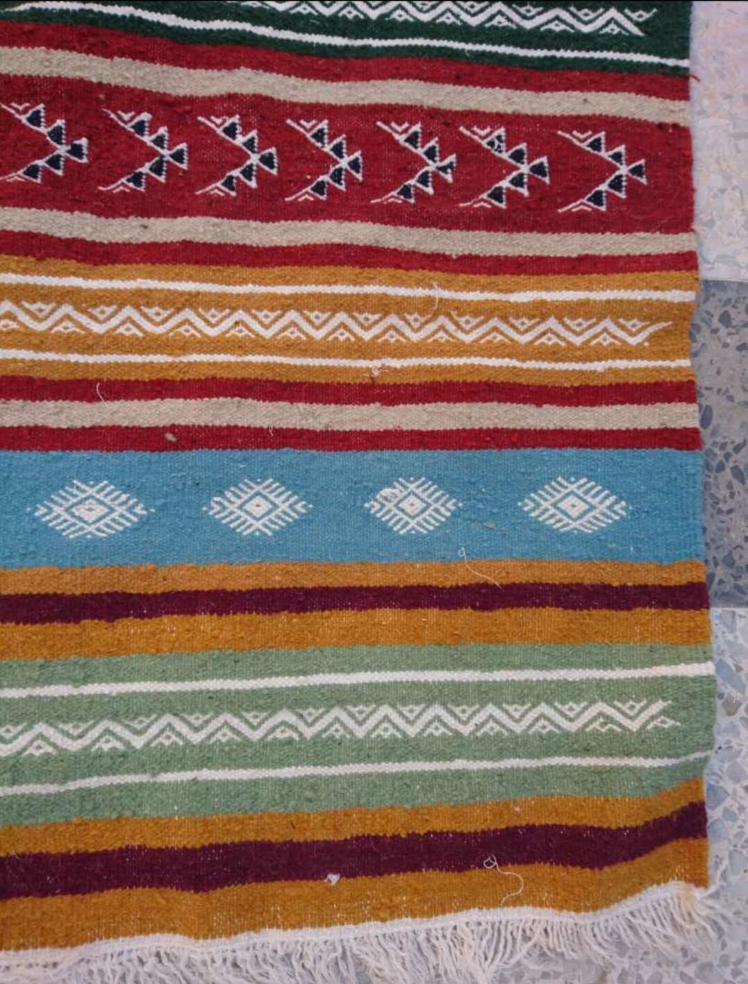 Carpet kilim multicolor wool handmade 195x115cm