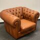Vintage chesterfield brown leather club chair