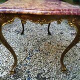 Coffee table Louis XV pink marble