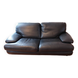 Roche Bobois black leather sofa