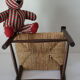Chaise basse ancienne bois et paille