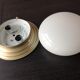Ceiling lamp globe in white opaline and gold metal art deco style