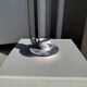 Dutch white and blue candlestick with windmill pattern.