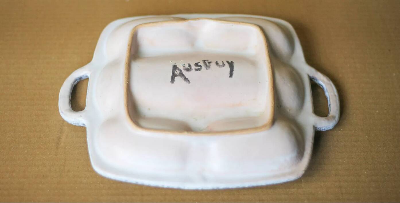 Ceramic tray signed Austruy Jean Vallauris, small tray