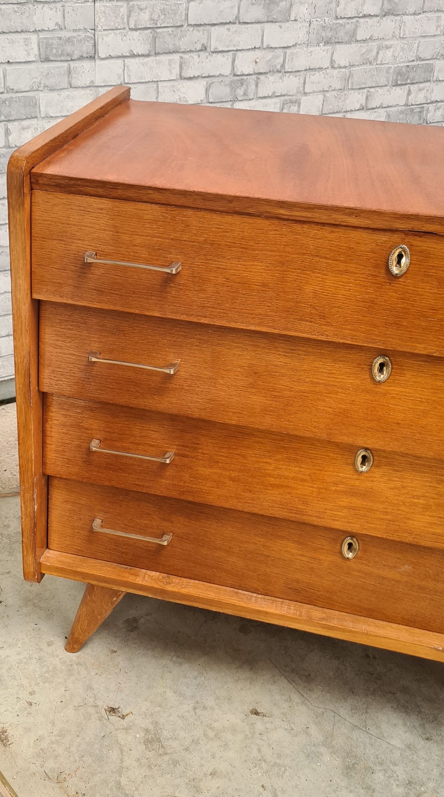 vintage chest of drawers 1960 a 70 4 pullers plating 76x90x45