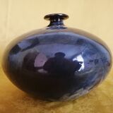 Glazed ceramic soliflore vase, signed (signature to be deciphered)