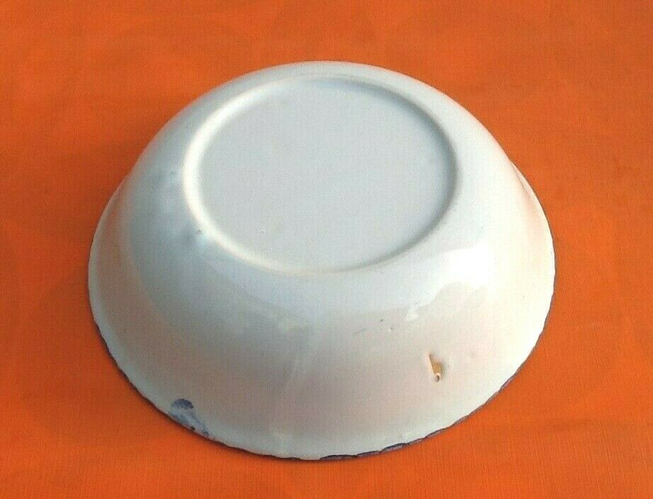 Old round and hollow dish Charolles earthenware Rooster decoration
