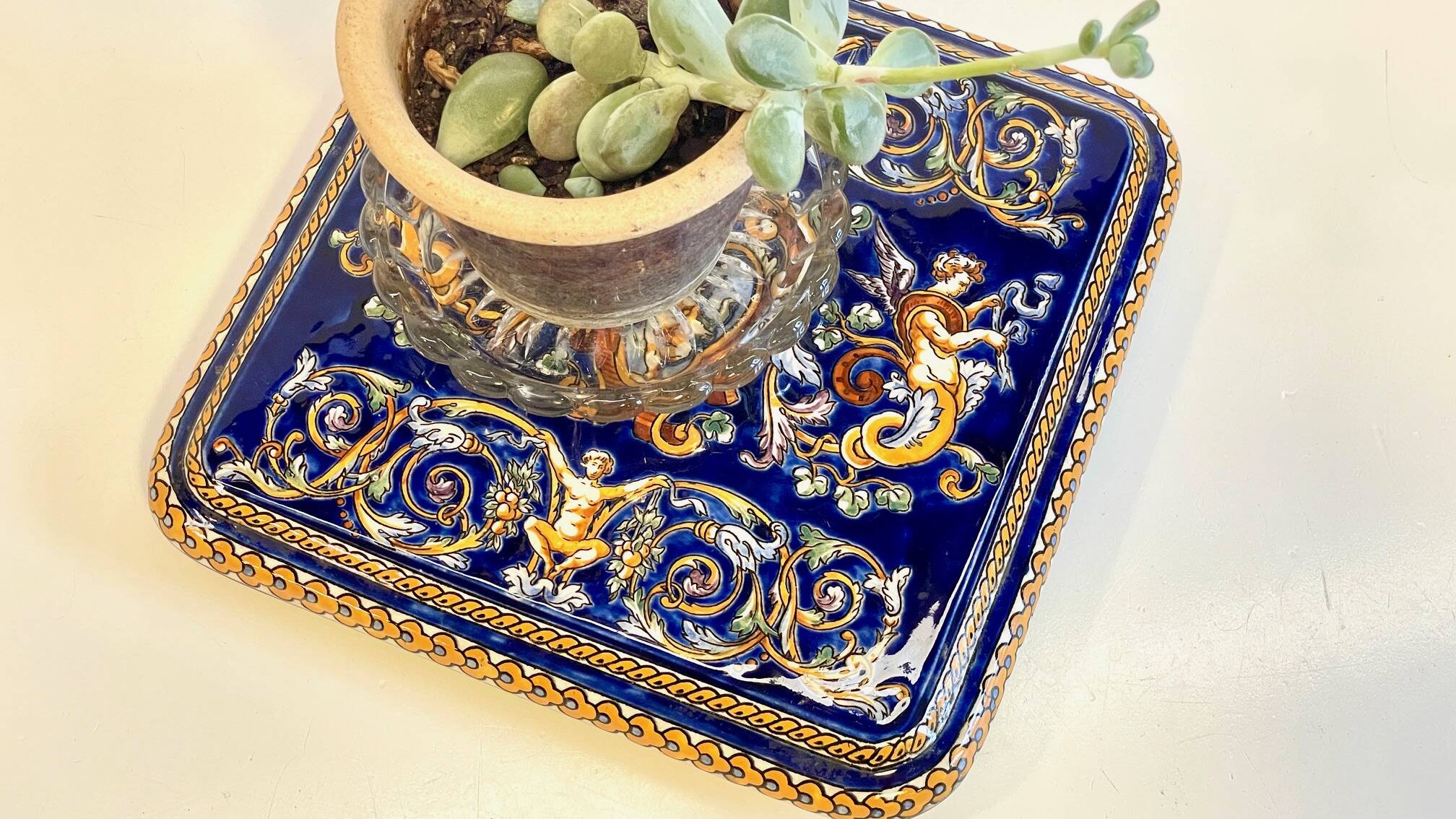 Ceramic coaster from gien france