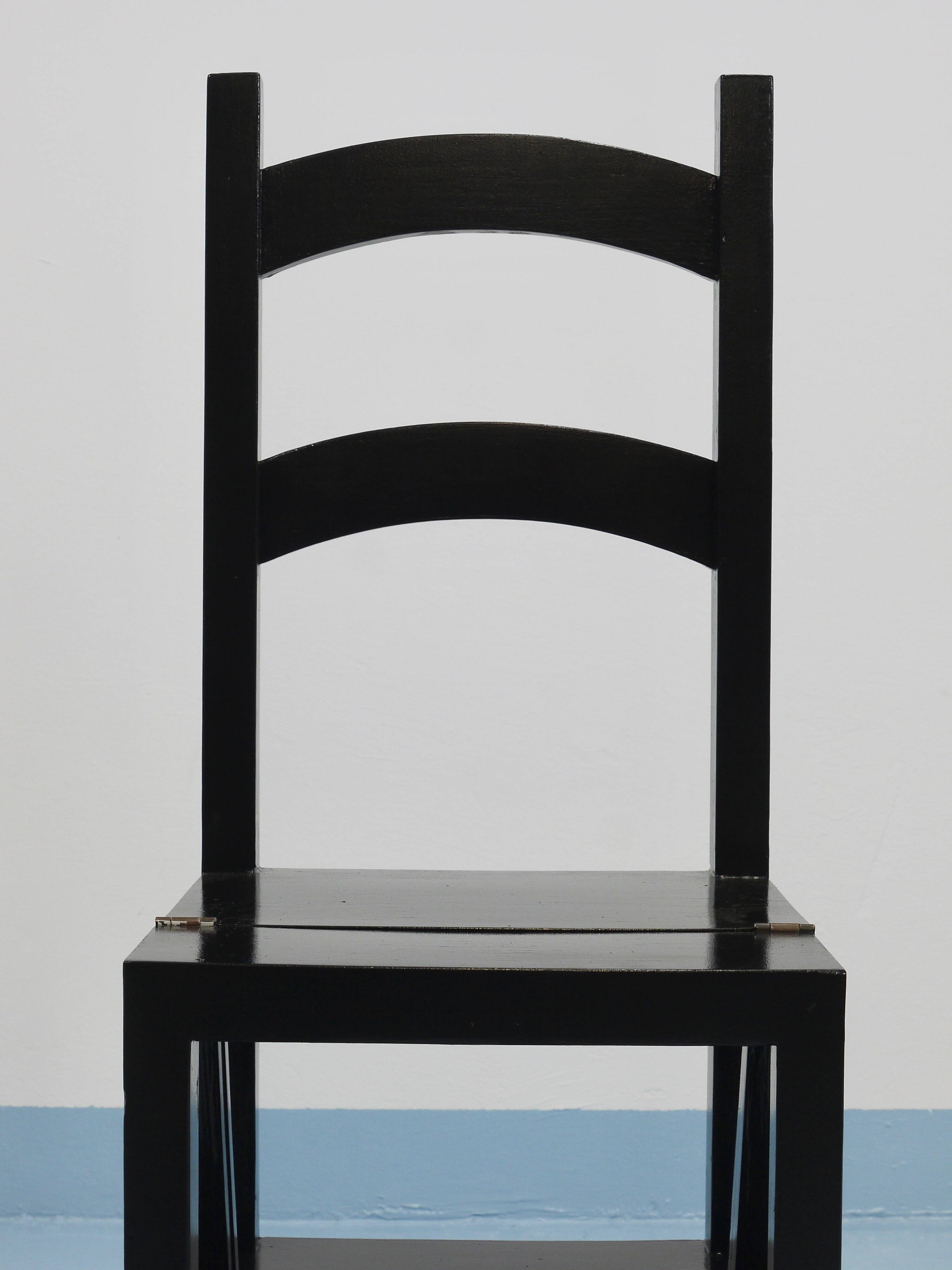 Black Metamorphic Library Steps Folding Ladder Chair, Germany, 1970s