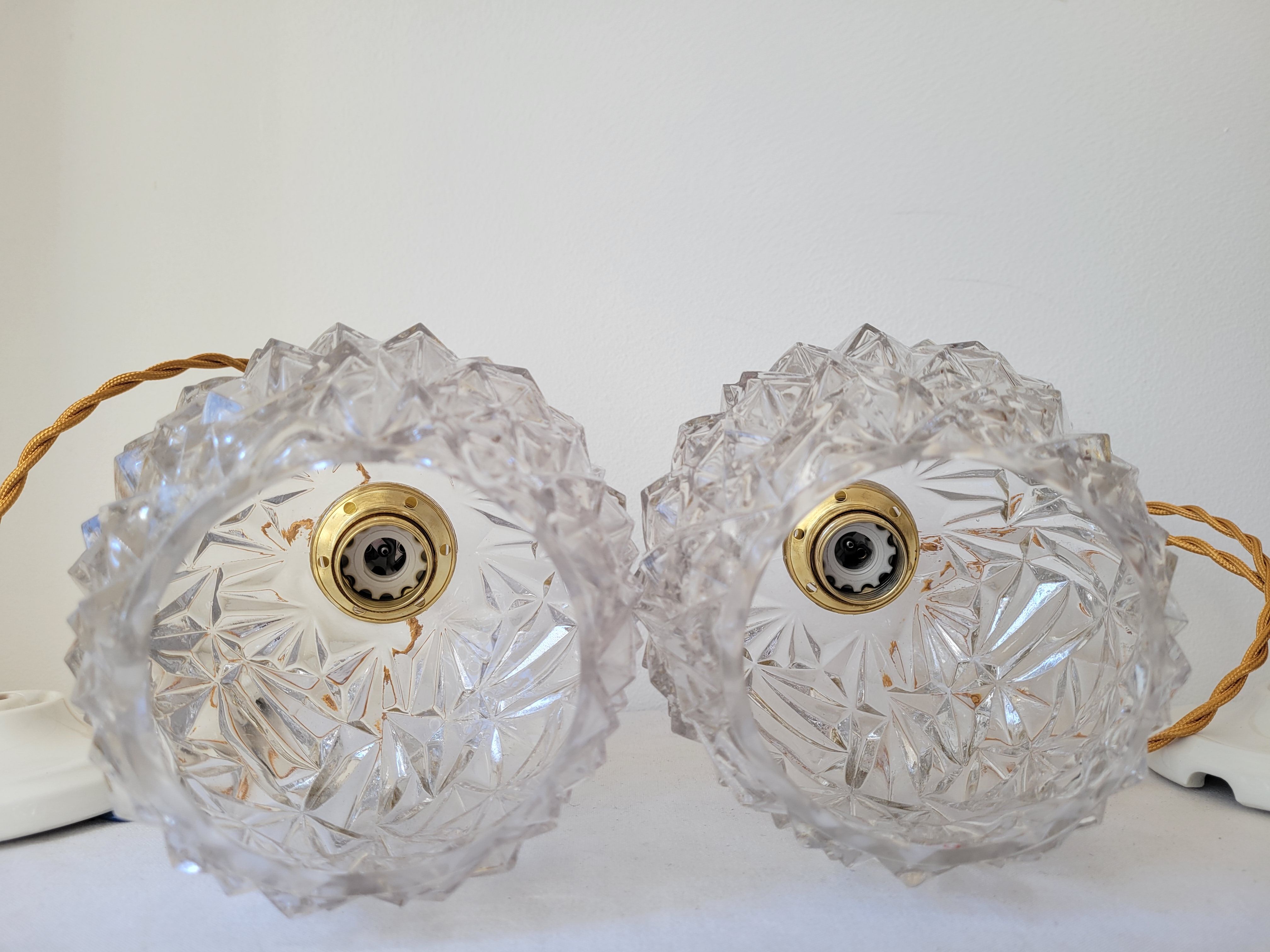 Duo de suspensions en verre moulé
