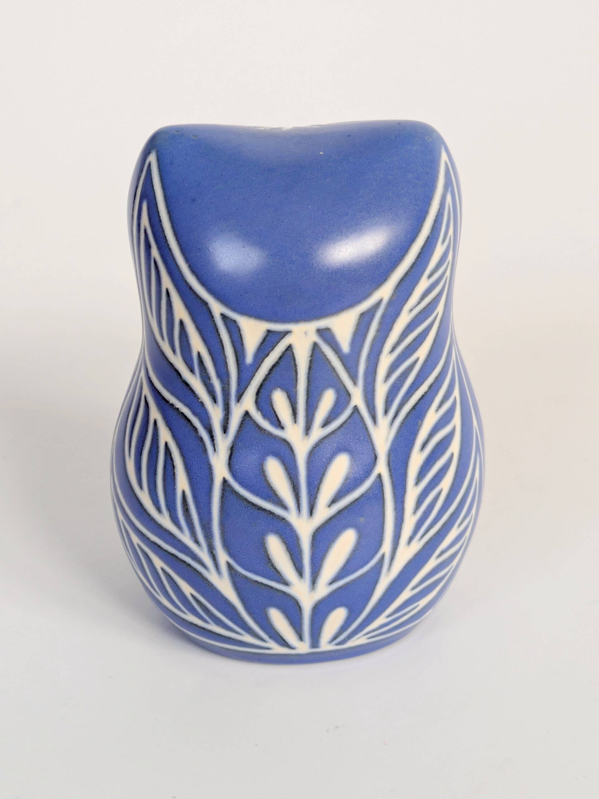 Midcentury ceramic owl figurine, Pablo Zabal, Chile, 1970s.