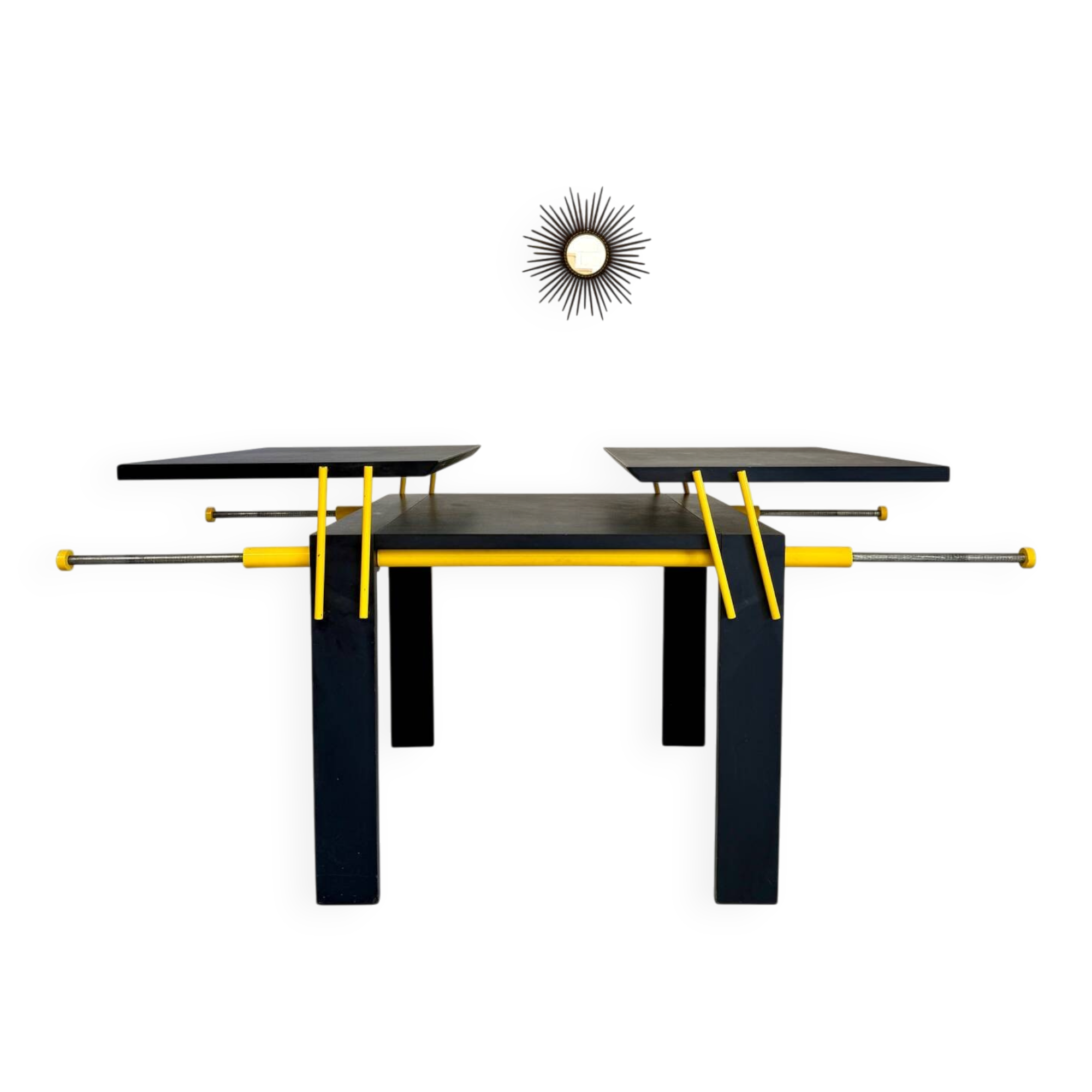 Table à manger extensible postmoderne design italien Lorenzo et Stefani, 1980