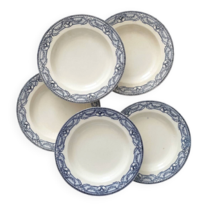 5 assiettes creuses terre