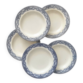 5 deep plates made of ironstone "Directoire" Salins