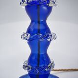 Murano glass lamp handblown blue crystal Barovier & Toso style 1920's Italy