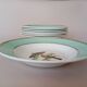 8 soup plates Fenal Badonviller "Birds" vintage 1950s