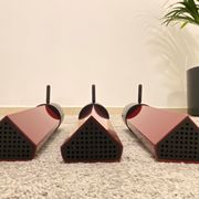 Tritico wall lamp Caltha designer Gianfranco Frattini lacquered in burgundy color, Italy 80's