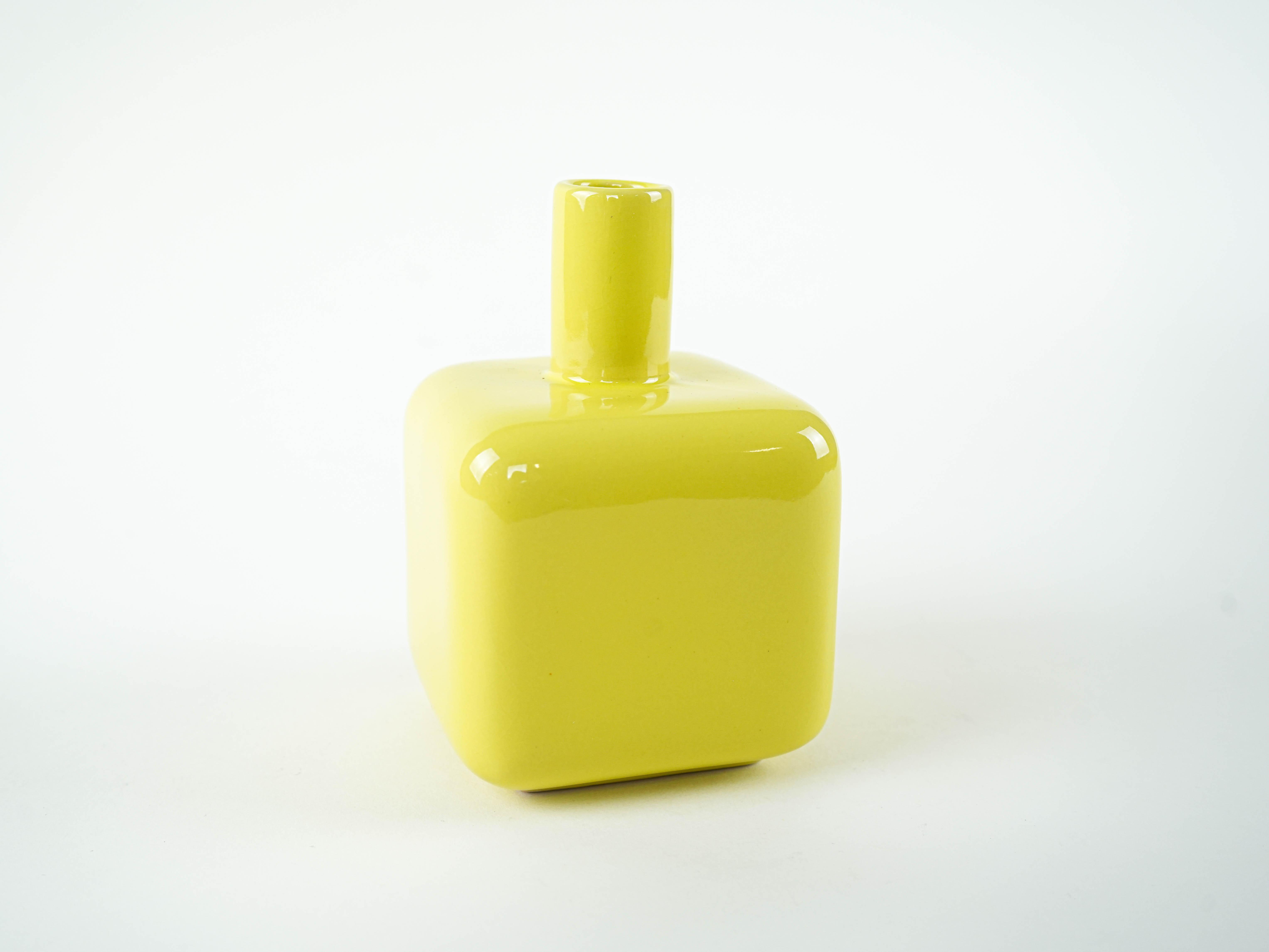 Yellow ceramic vase, German design, 1990s, manufactured by ASA Selection