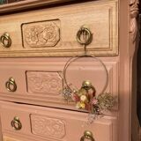 Petite commode ART DÉCO esprit coiffeuse terracotta
