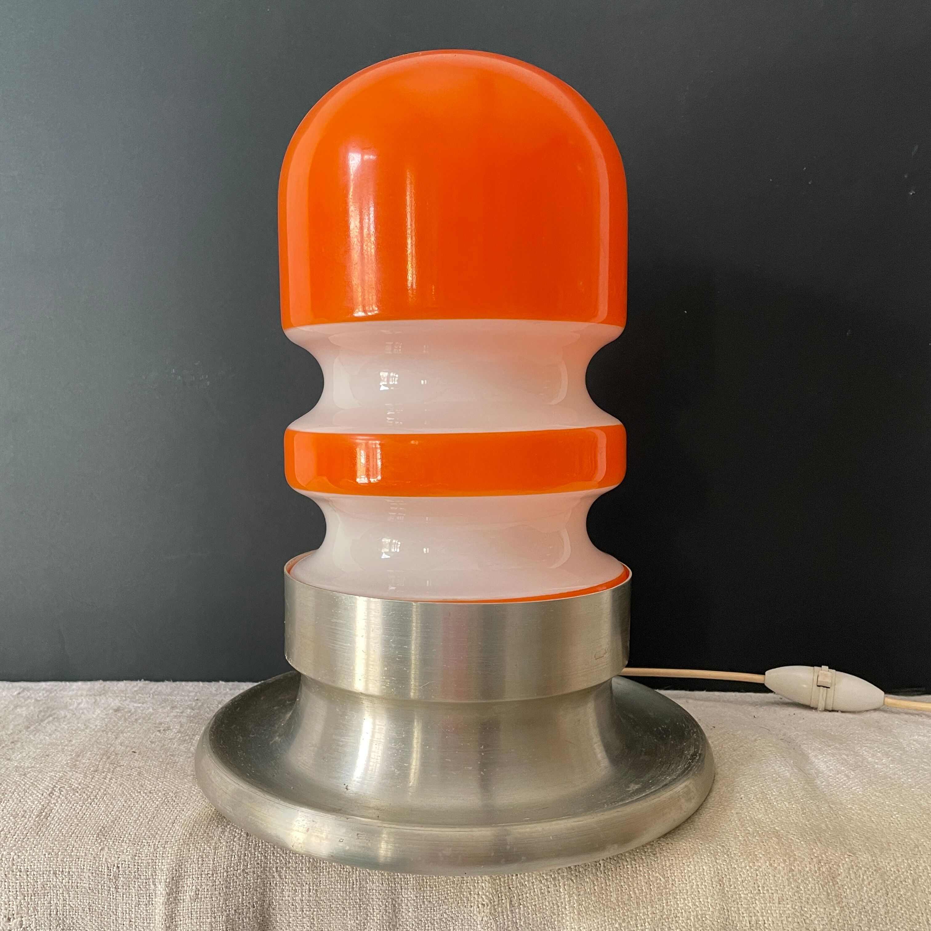 Vintage opaline design lamp 1970 70 space age