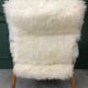 Vintage white sheepskin armchair
