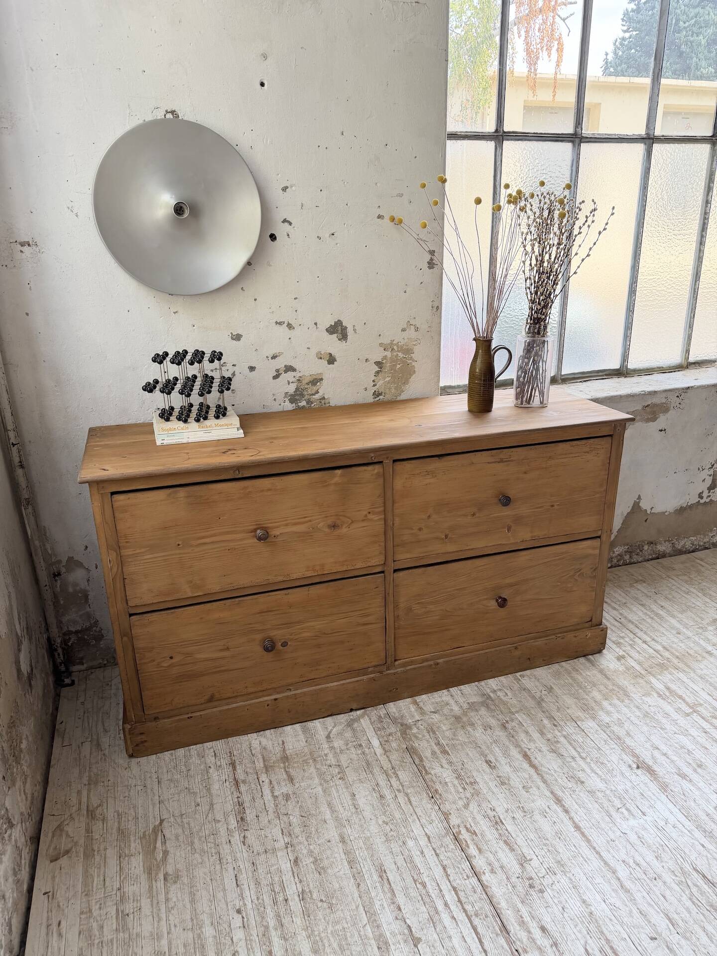 1950s pine workshop furniture 175cm