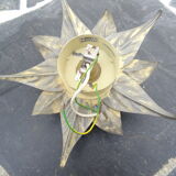 Italian silver metal flower wall lamp
