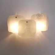 Up to 4 modern wall sconces Kalmar Vienna with frosted glass panels from the 1960s.
