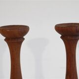 Pair of Danish teak candlesticks 1960